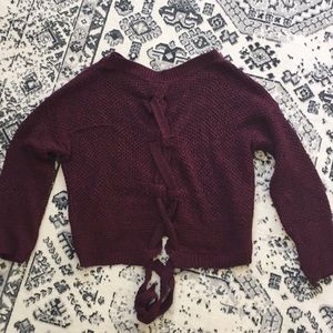 Express Crop Tie Back Sweater